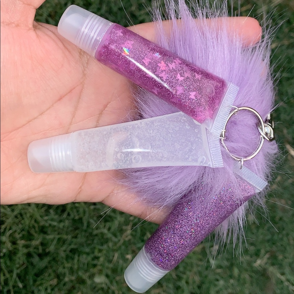 Grape soda lip gloss keychain